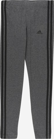 ADIDAS SPORTSWEAR Skinny Workout Pants 'Essentials 3-Stripes' in Grey: front