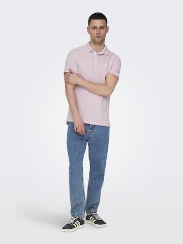 Only & Sons Poloshirt 'Fletcher' in Pink