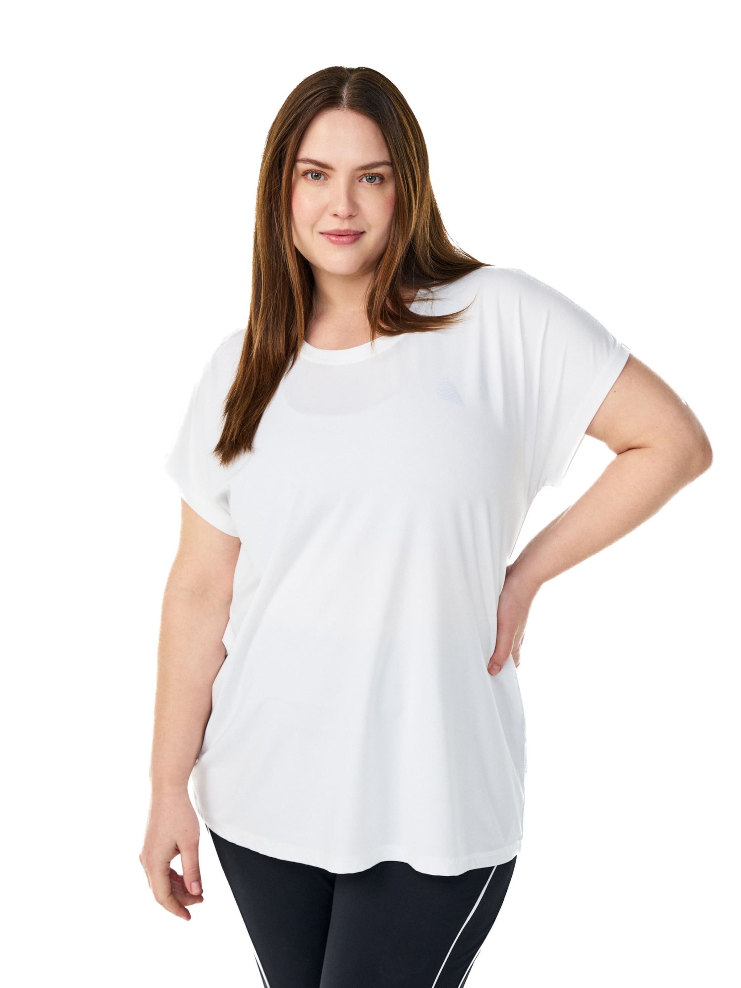 T-shirt fonctionnel 'Abasic' Active by Zizzi en blanc : devant