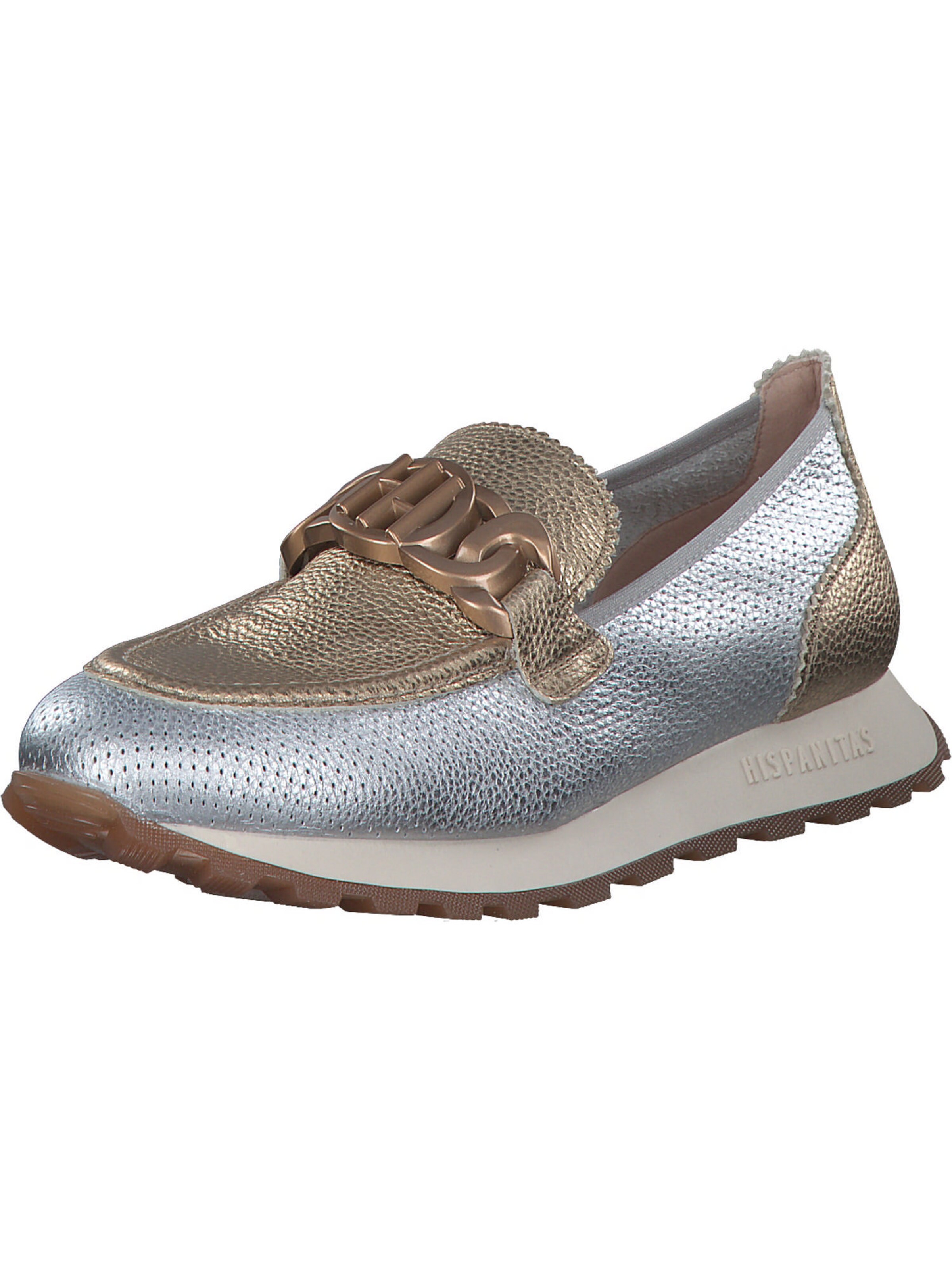 Hispanitas Moccasins in Silver: front