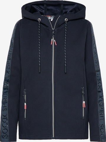 Soccx Zip-Up Hoodie in Blue: front