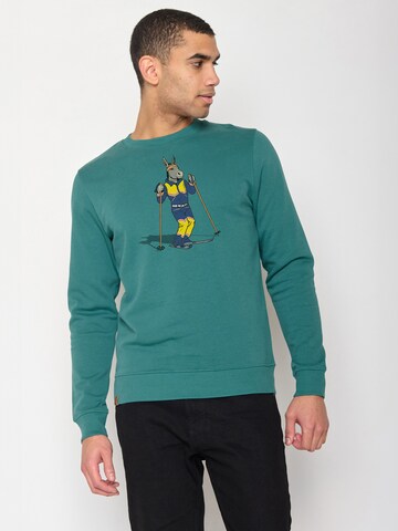 Sweat-shirt 'Animal Donkey Ski' GREENBOMB en vert : devant