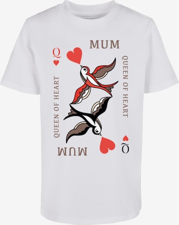 ABSOLUTE CULT T-Shirt 'Mother's Day - Queen Of Hearts 2.0' in Weiß: predná strana