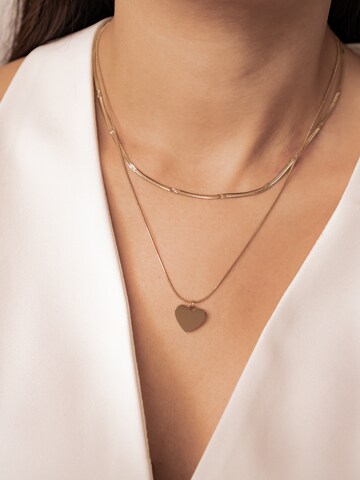 Hey Happiness - Cadena 'Heart Duo' en oro: frente
