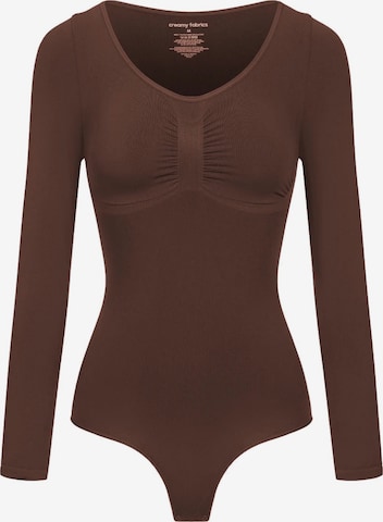 Body modelant 'Bodysuit Sculpting Shapewear Longsleeve mit String' cfab (formerly creamy fabrics) en marron : devant