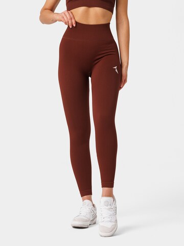 Carpatree Skinny Leggings in Bruin: voorkant