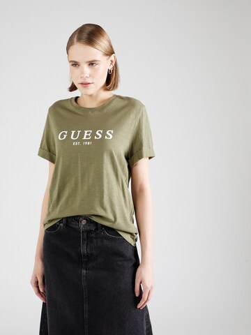 T-shirt GUESS en vert : devant