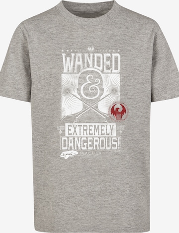 F4NT4STIC Shirt 'Fantastic Beasts Wanded and Extremely Dangerous' in Grijs: voorkant