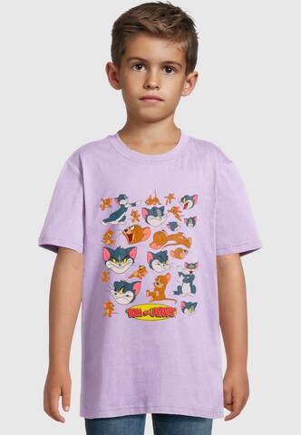ABSOLUTE CULT Shirt 'Tom And Jerry - Many Faces' in Purple: front