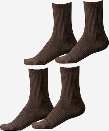Millo Socks 'Cosy Steps' in Brown: front