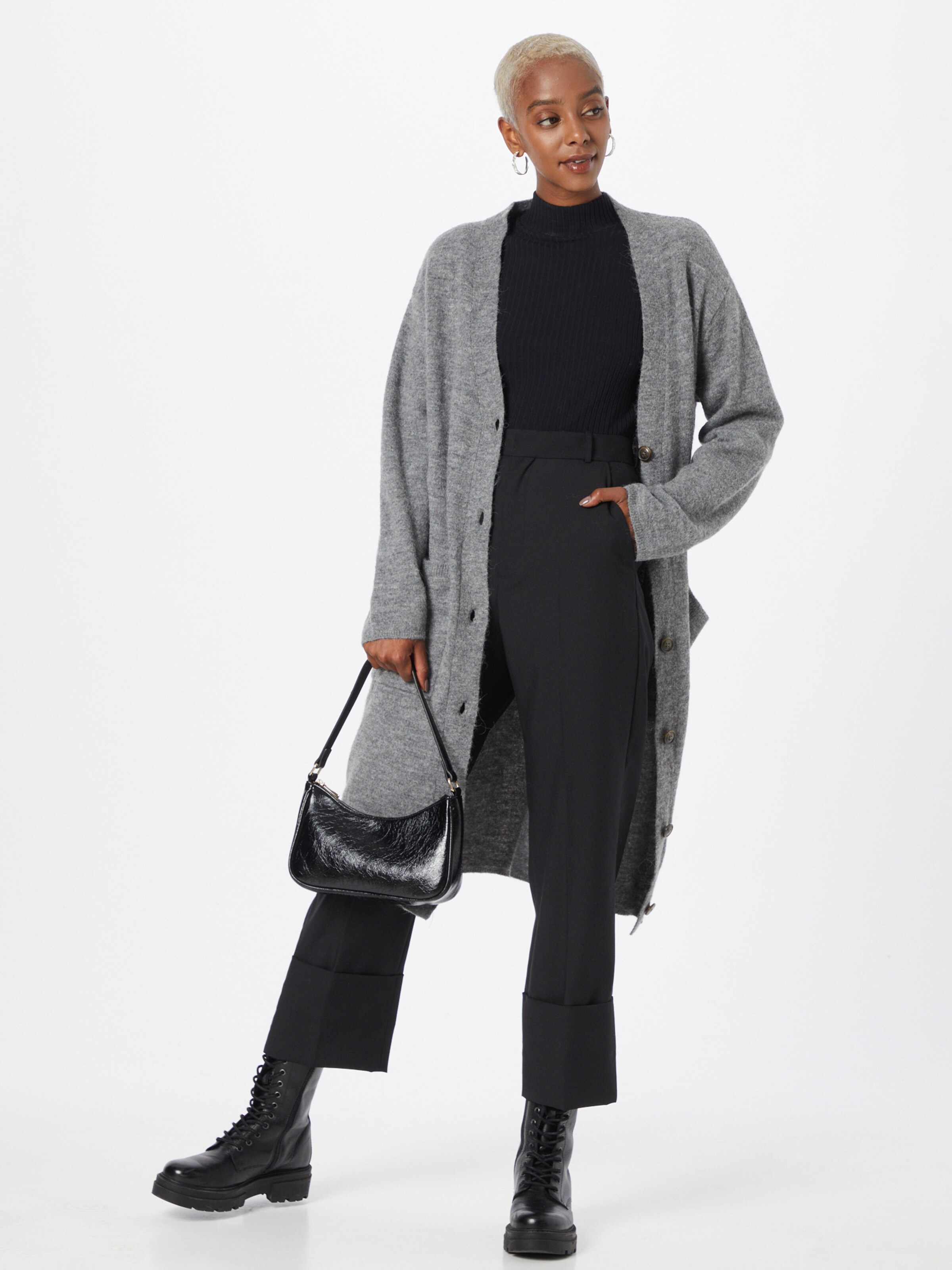 Frauen Pullover & Strick minimum Strickjacke 'Marsin' in Graumeliert - OP03882 Frauen Pullover & Strick minimum Strickjacke 'Marsin' in Graumeliert - OP03882