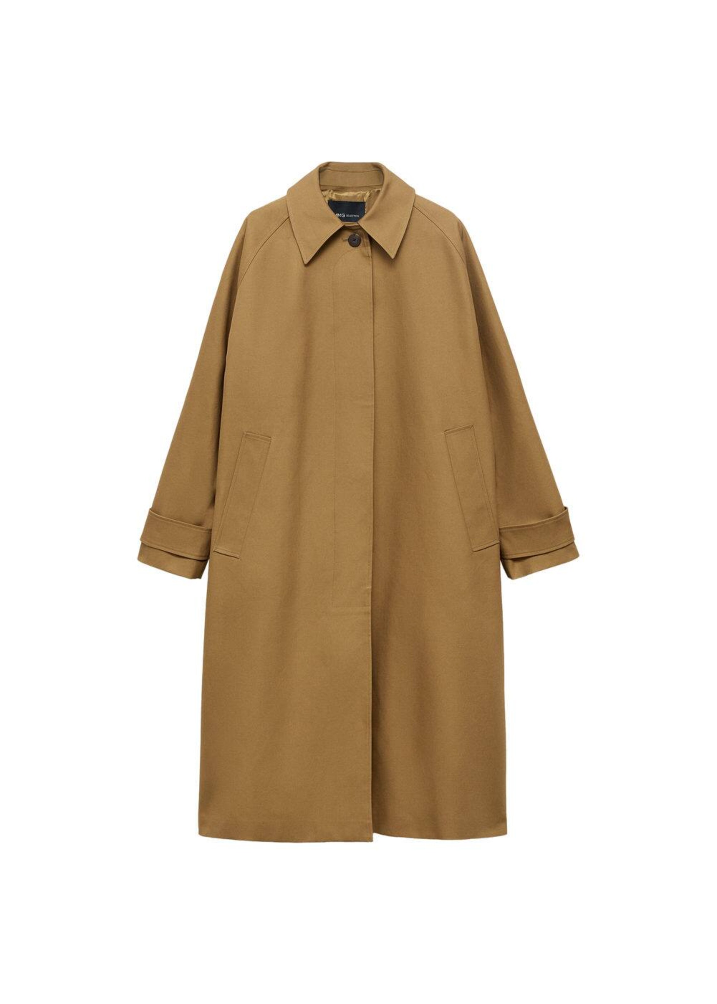 MANGO Summer Coat in Brown: front