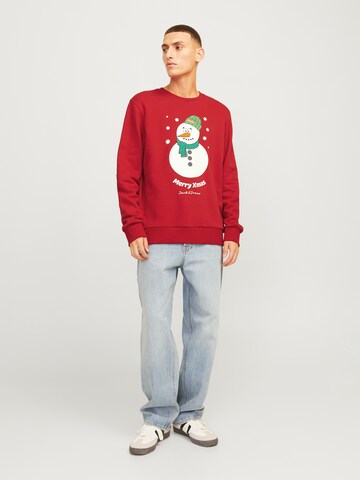 Felpa 'JJXmas Jolly' di JACK & JONES in rosso