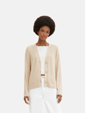 TOM TAILOR Knit cardigan in Brown