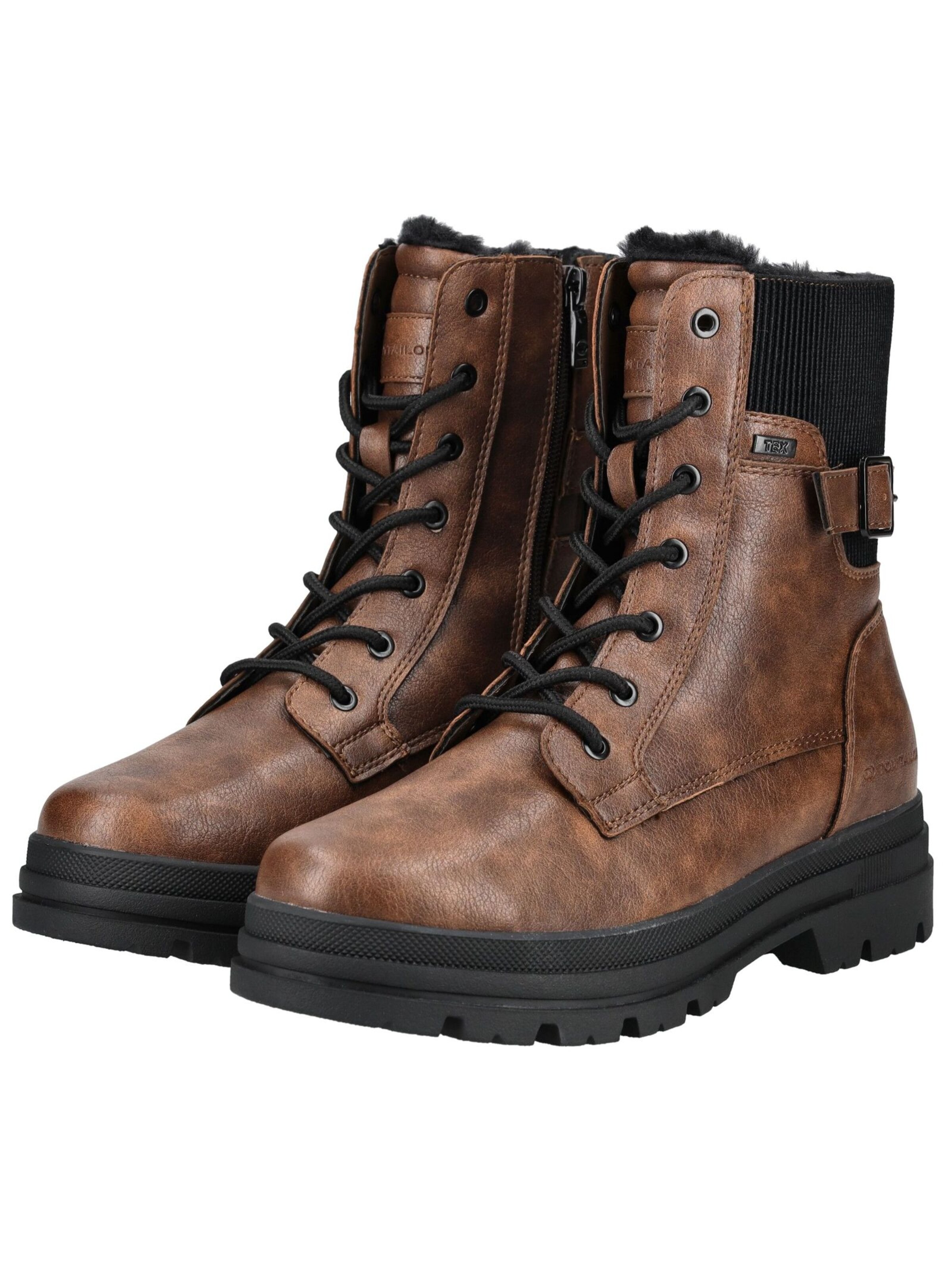 TOM TAILOR Schnürstiefelette in Braun