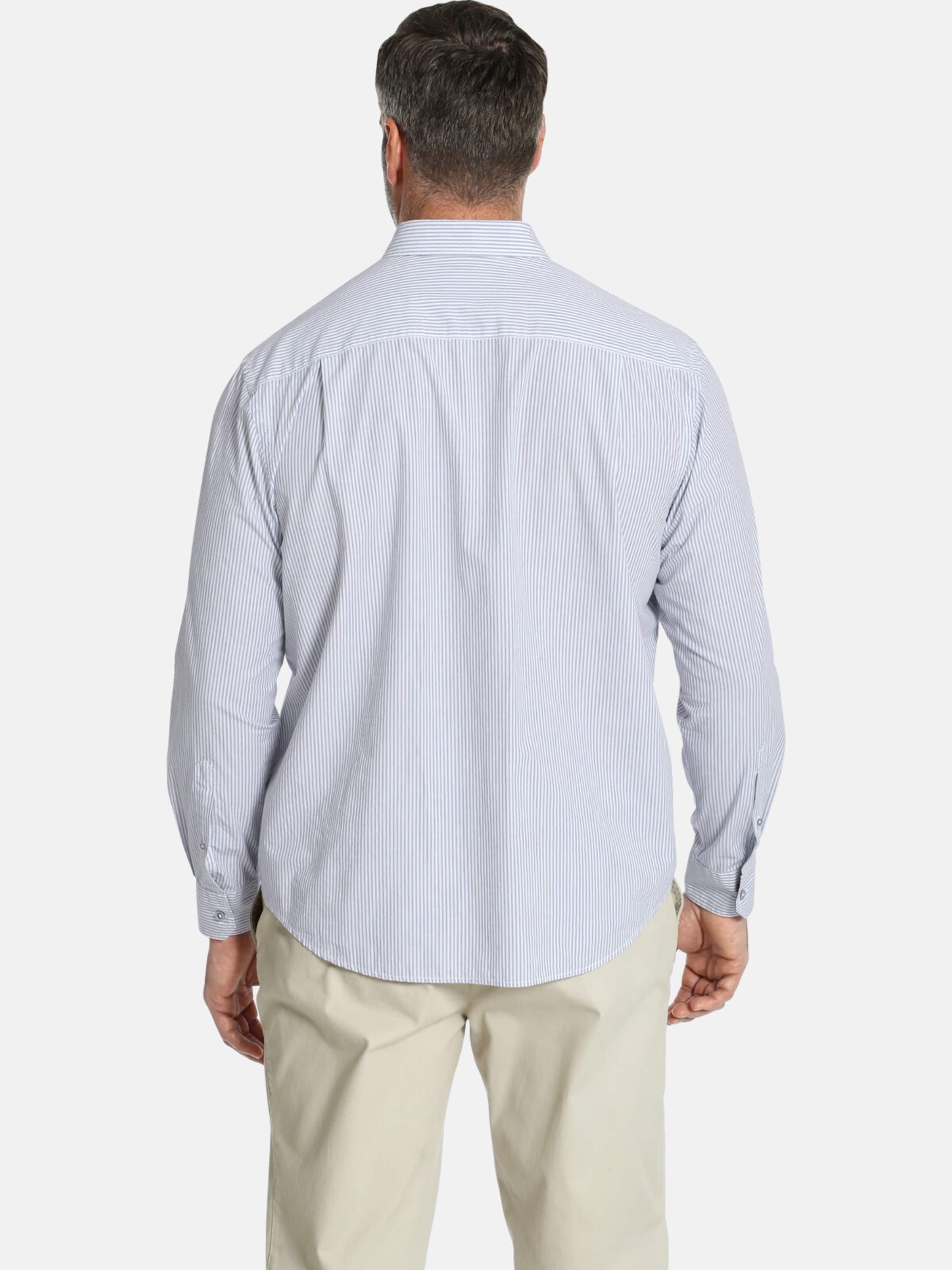 Männer Große Größen Charles Colby Hemd 'Duke Matt' in Taubenblau, Offwhite - UD26635 Männer Große Größen Charles Colby Hemd 'Duke Matt' in Taubenblau, Offwhite - UD26635