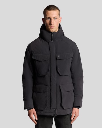 Lyle & Scott Tussenparka in Zwart: voorkant