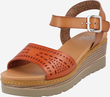 H.I.S Strap Sandals in Brown: front