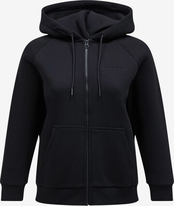 PEAK PERFORMANCE Zip-Up Hoodie in Black: front