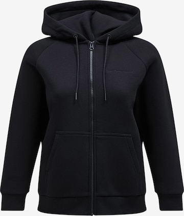 PEAK PERFORMANCE Zip-Up Hoodie in Black: front