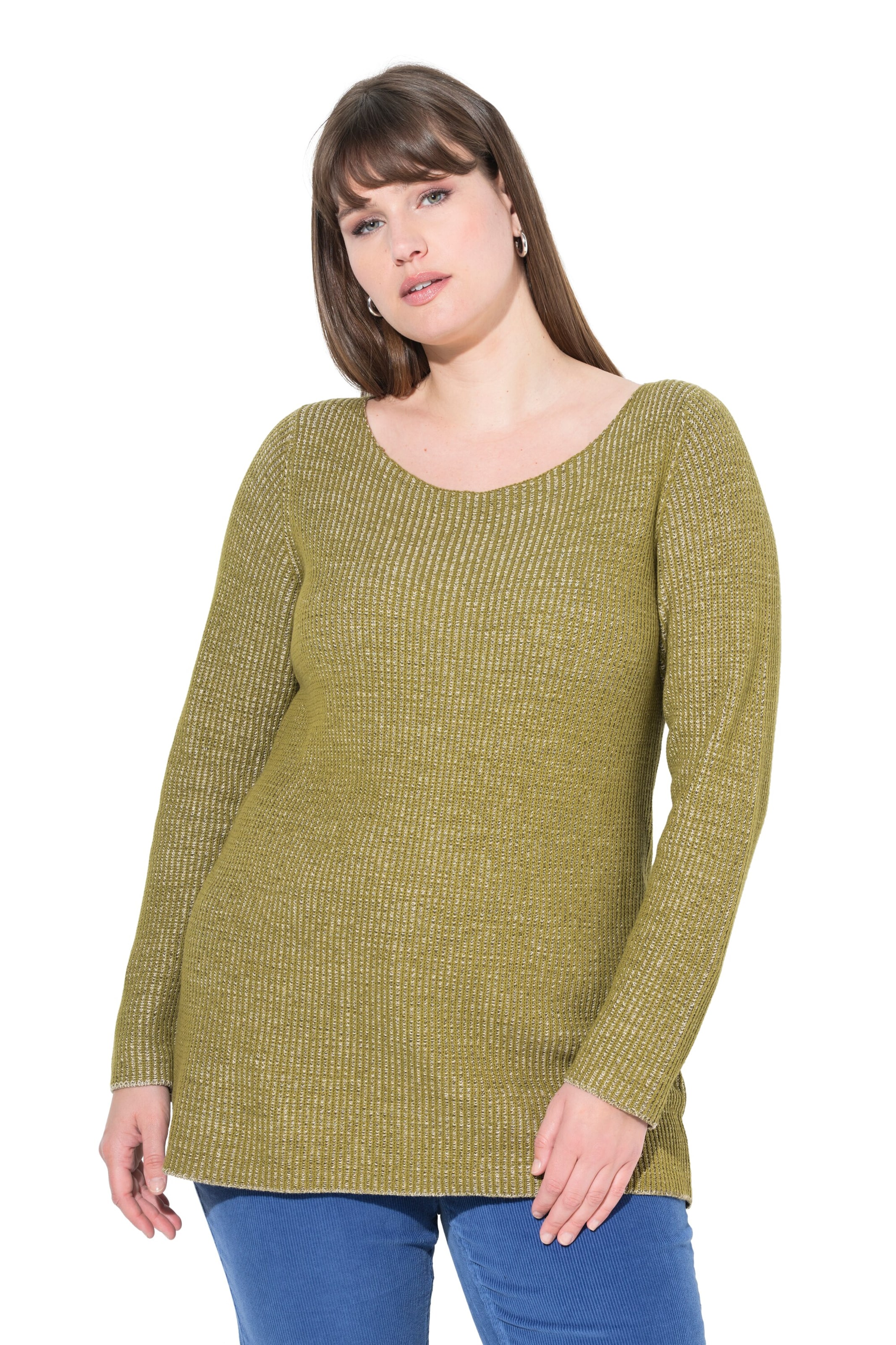 Pull-over Ulla Popken en vert : devant