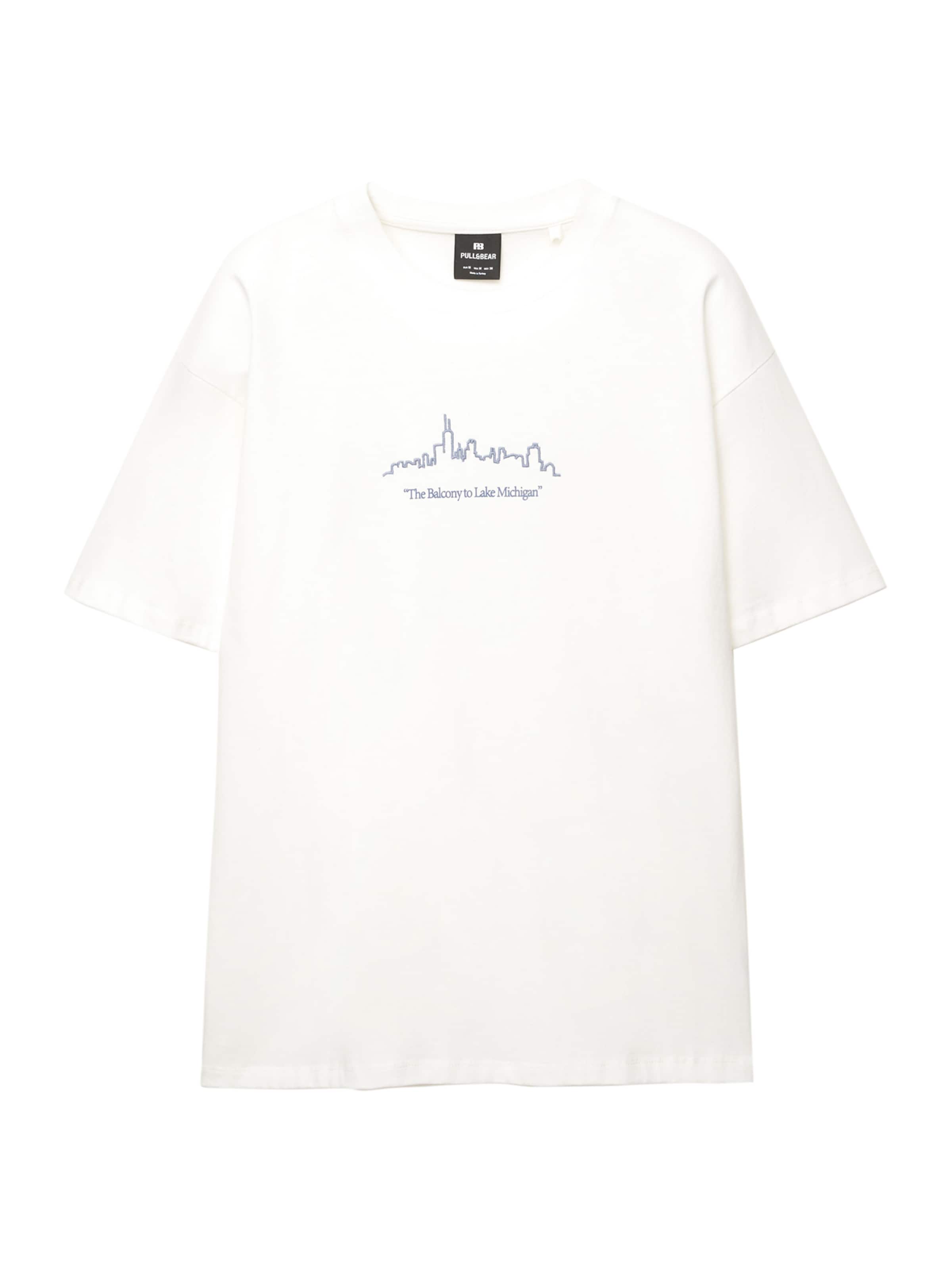 Pull&Bear Bluser & t-shirts 'CHICAGO' i safir / hvid, Produktvisning