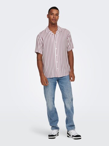 Only & Sons Comfort Fit Hemd 'Wayne' in Lila