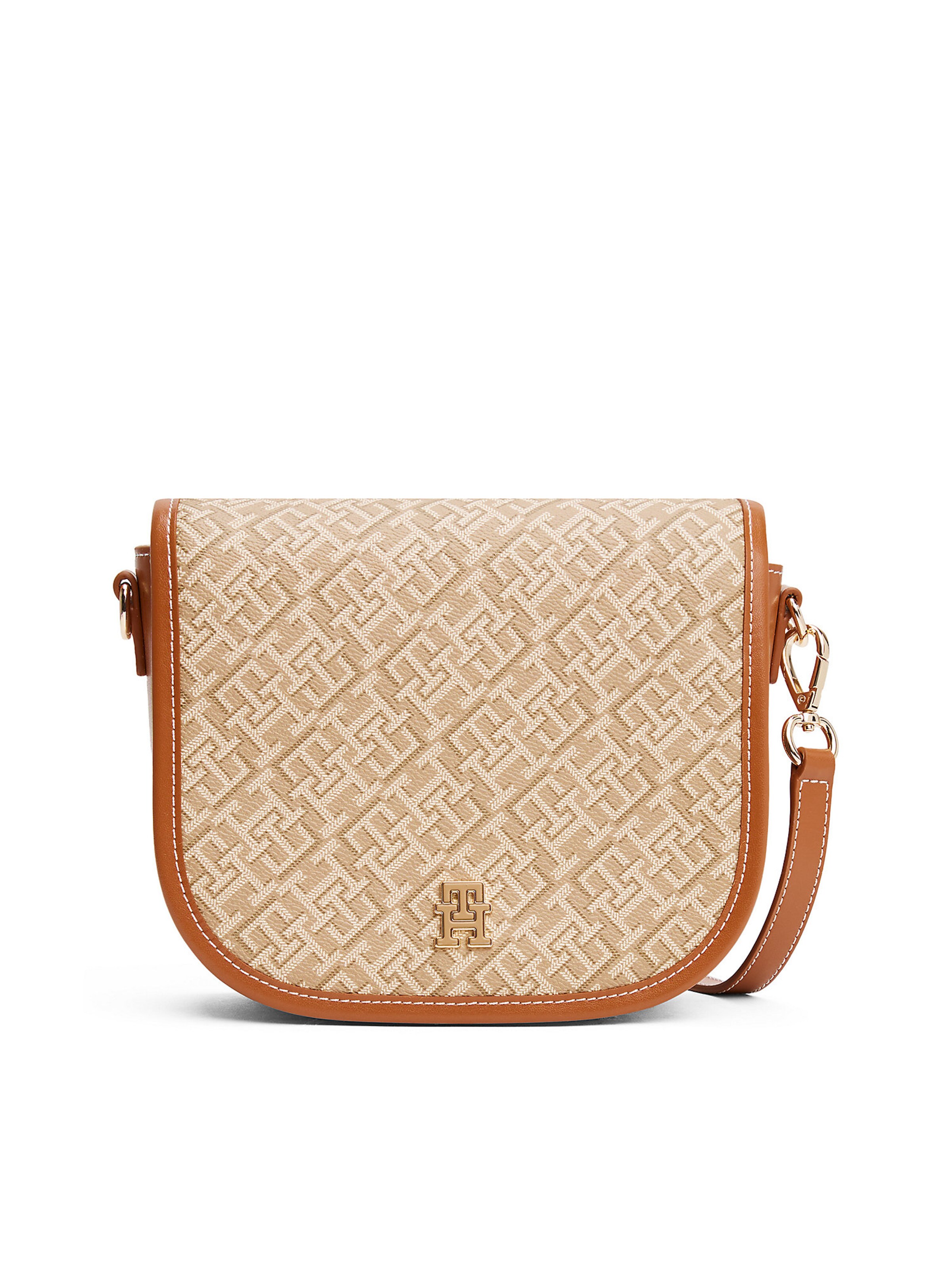 TOMMY HILFIGER Sac à bandoulière en cognac / noisette / blanc, Vue avec produit