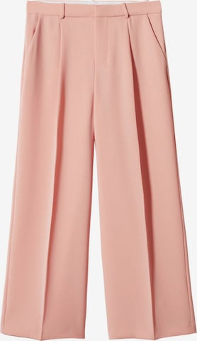 MANGO Wide Leg Bukser med lægfolder 'Agnes' i pink: forside