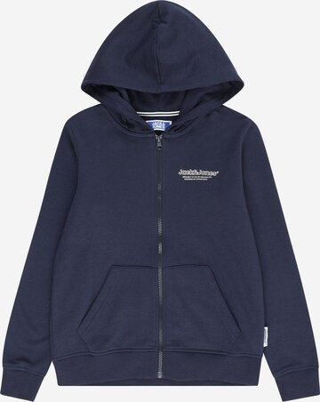 Jack & Jones Junior Zip-Up Hoodie 'Lakewood' in Blue: front