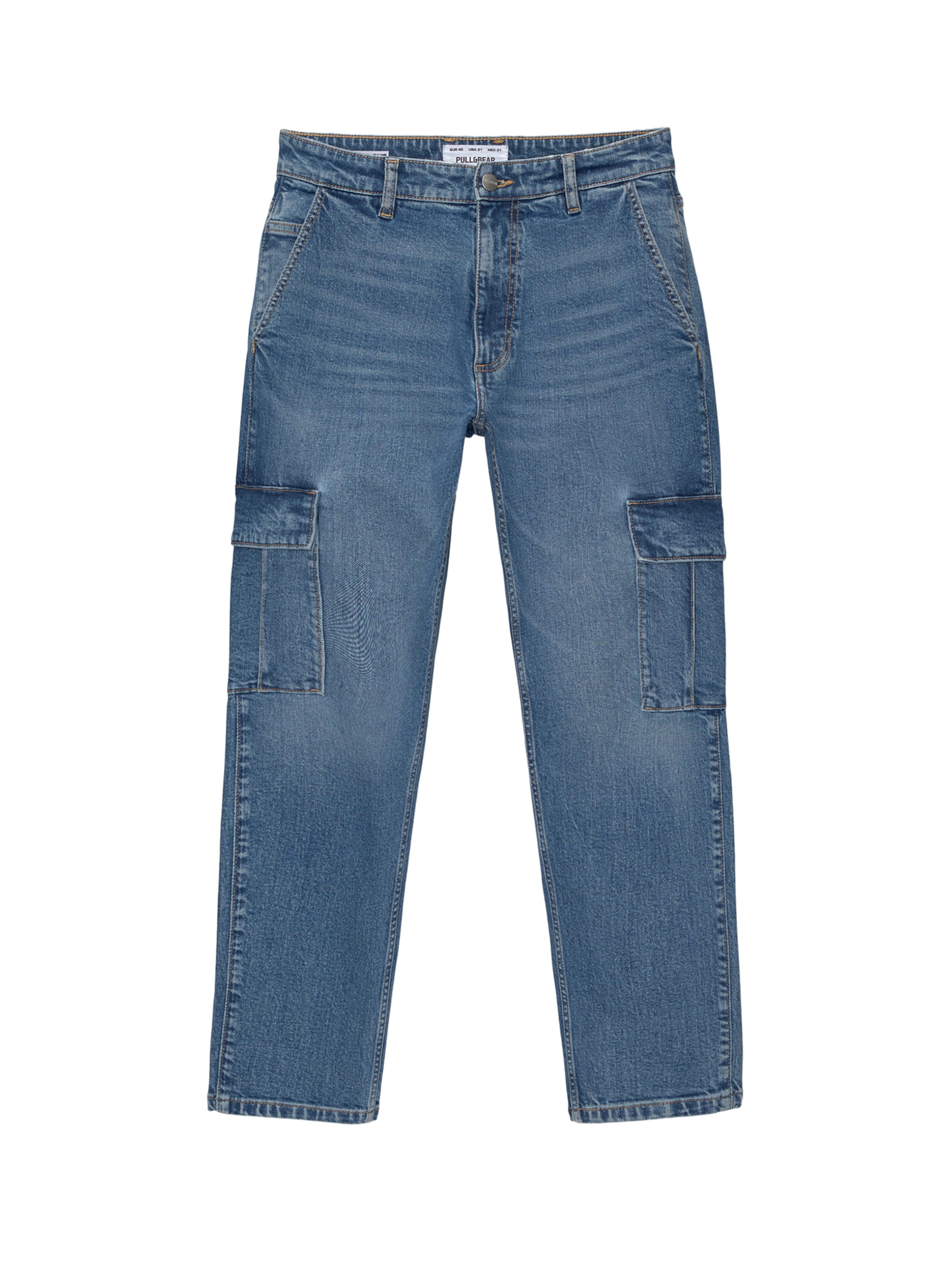 Pull&Bear Loosefit Jeans in Blau: Vorderseite