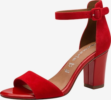 Sandales Tamaris en rouge : devant