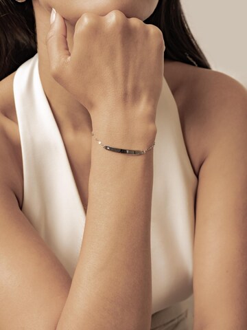 Hey Happiness Armband 'Crystal Bar Rolo' in Zilver: voorkant