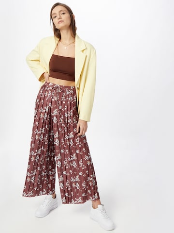 ABOUT YOU Wide leg Pleated Pants 'Viviana' in Brown