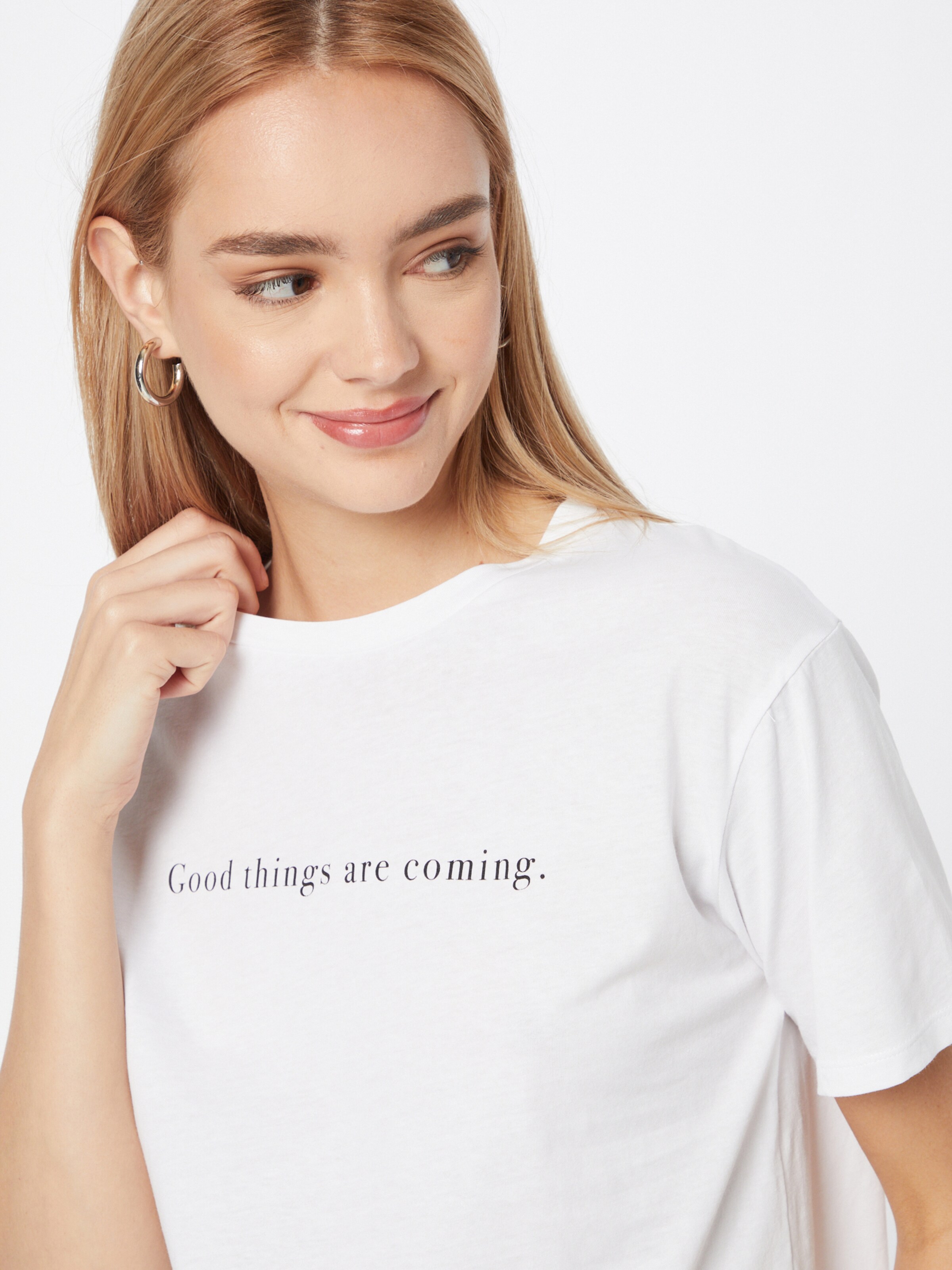 NEW LOOK T-Shirt GOOD THINGS ARE COMING in Weiß 