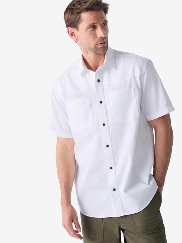 Next Regular fit Button Up Shirt in White: front