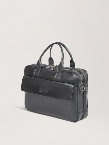 NEGOTIA Leather Laptoptasche 'Orden'‌‌ in Schwarz