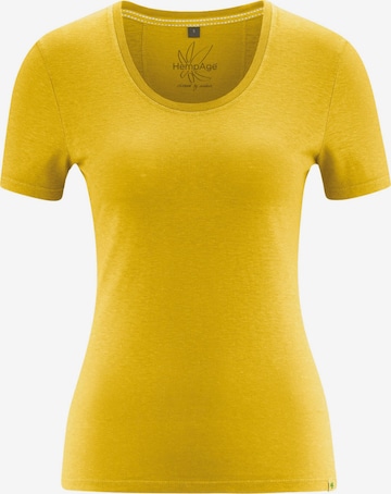 HempAge Shirt ' T-Shirt Jersey ' in Yellow: front