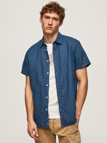 Pepe Jeans Regular Fit Hemd in Blau: Vorderseite