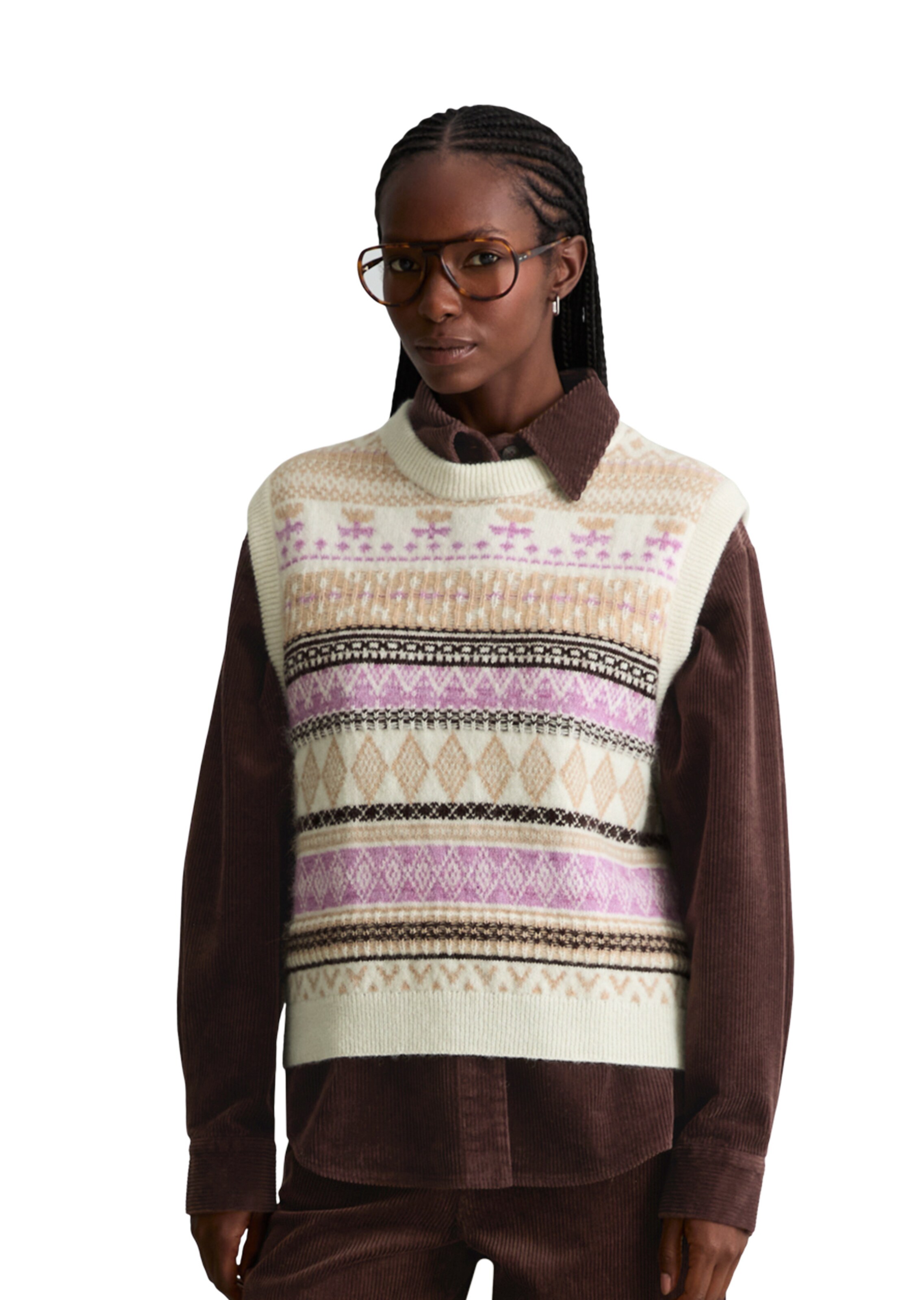 Marc O'Polo DENIM Pullunder in Beige: Vorderseite
