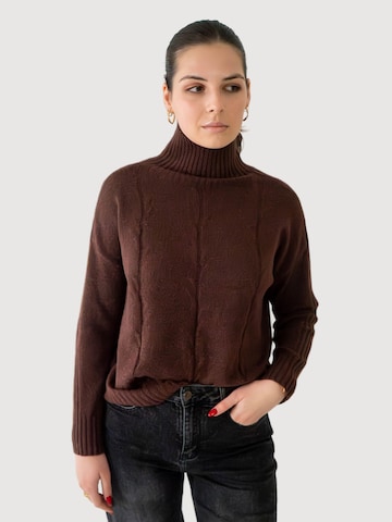 WEARABLE STORIES Pullover 'Gabriella' in Braun: Vorderseite