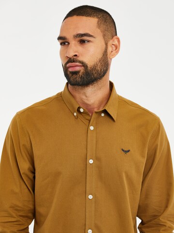Threadbare Regular fit Button Up Shirt 'Beacon' in Brown