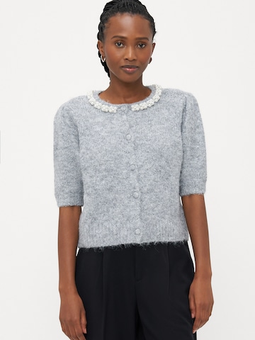 Vero Moda Petite Gebreid vest 'VMOCEAN' in Grijs: voorkant