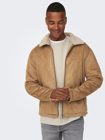 Only & Sons Between-season jacket 'ONSROYCE' in Brown