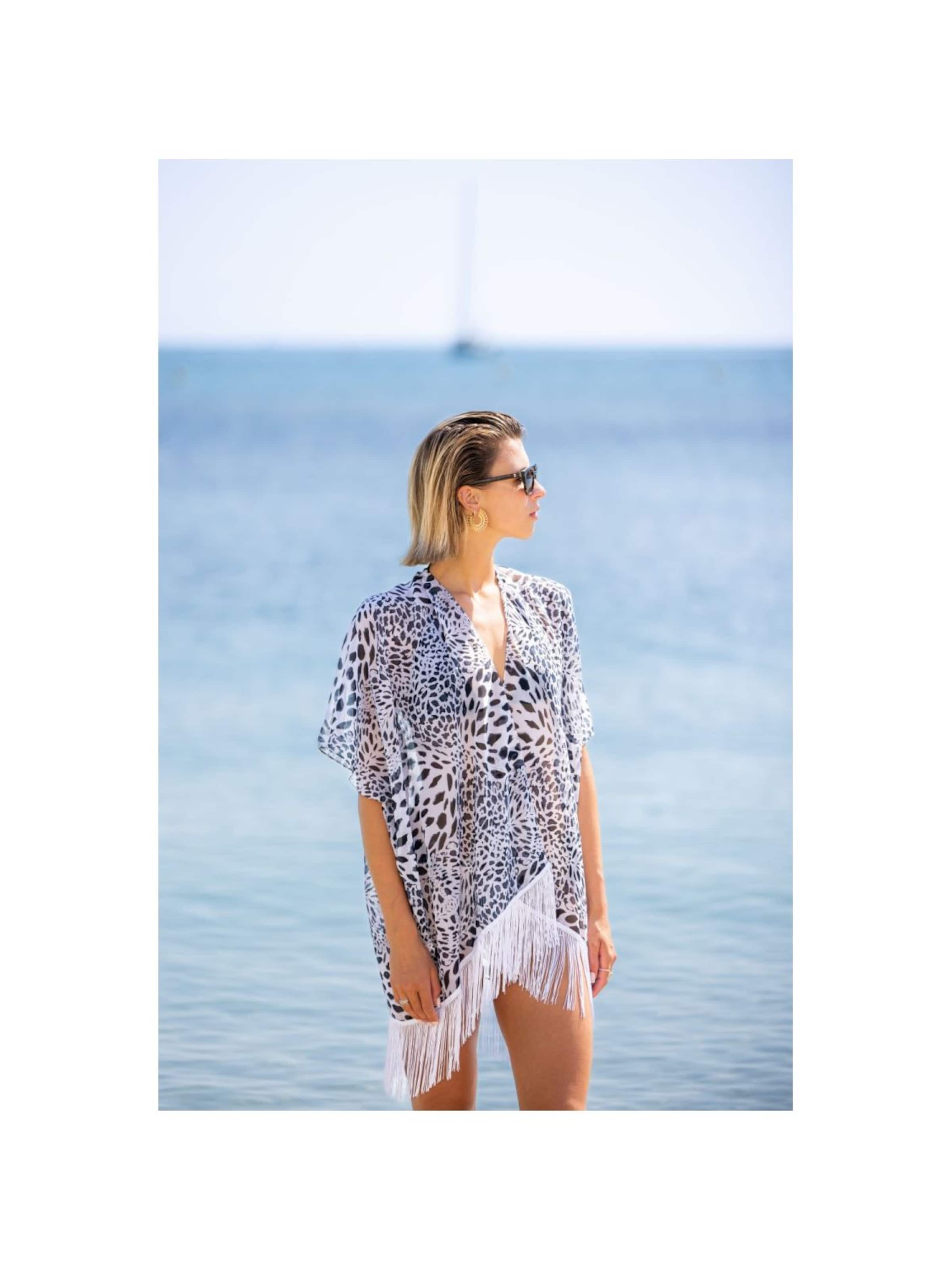 alberto cabale Strandkleid 'Tunique de Plage Cover Panther'‌ in Weiß