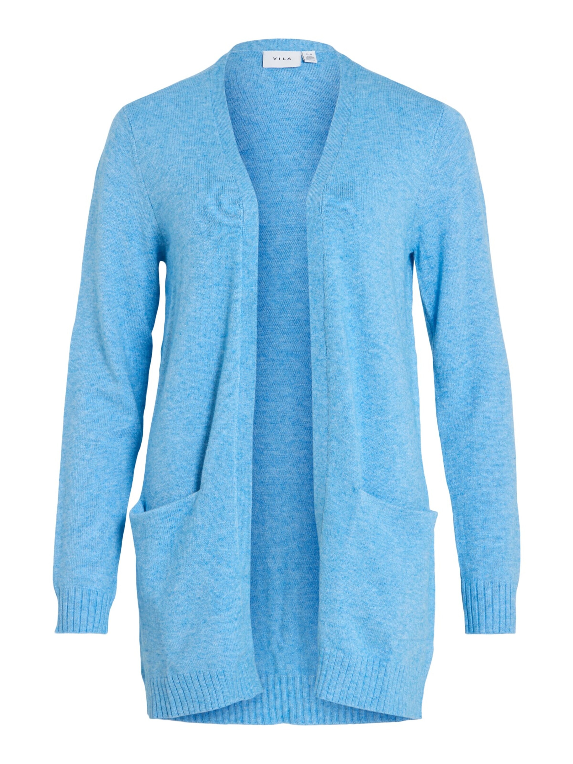 VILA Gebreid vest 'Ril' in Blauw: voorkant