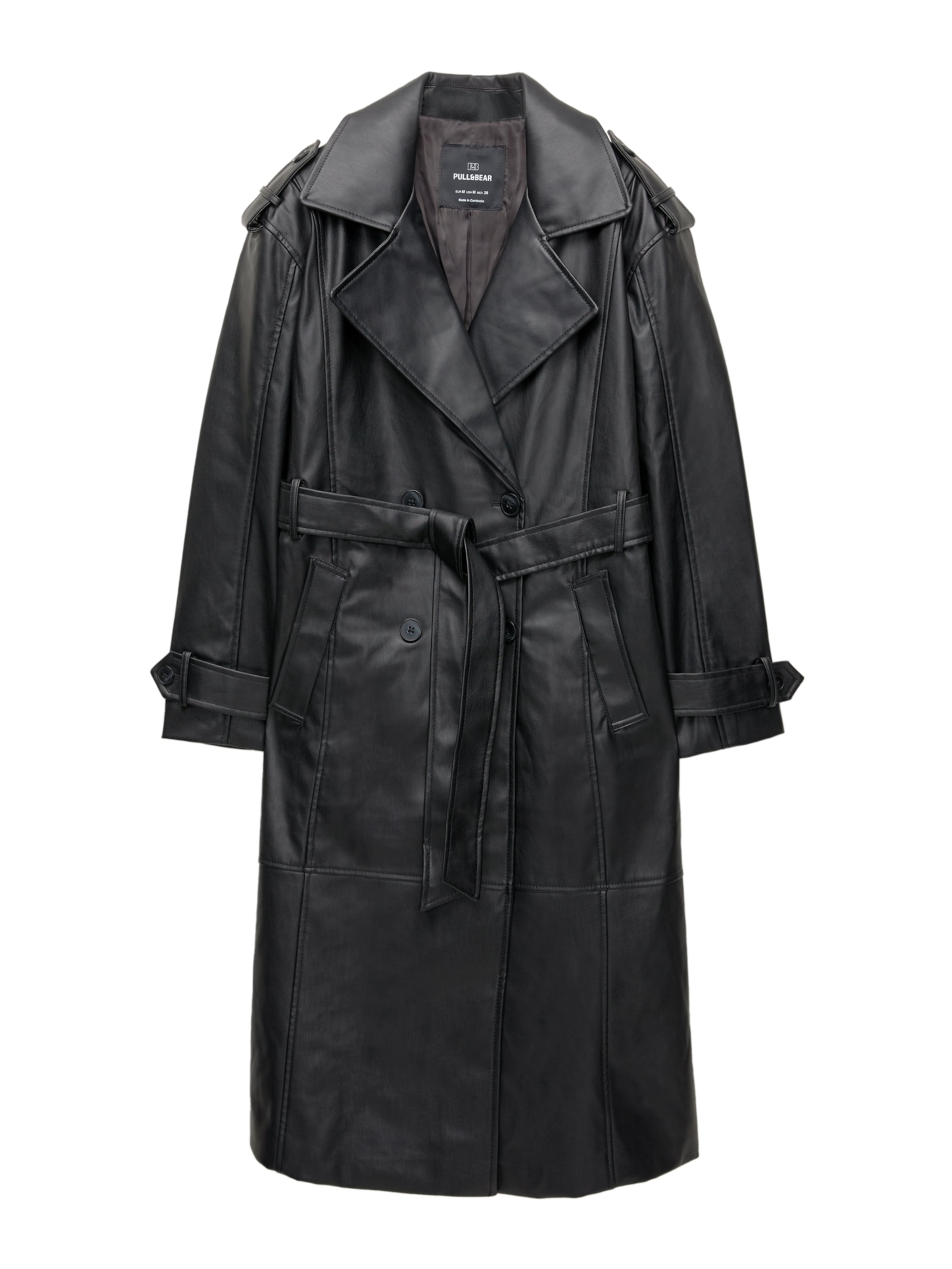 Pull&Bear Välikausitakki värissä musta: etupuoli