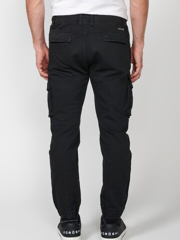 KOROSHI Tapered Cargo trousers in Black