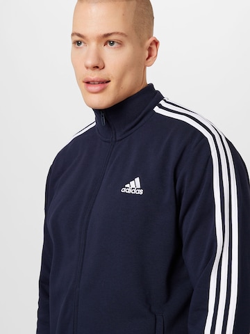 ADIDAS SPORTSWEAR Trainingspak 'Basic 3-Stripes French Terry' in Blauw