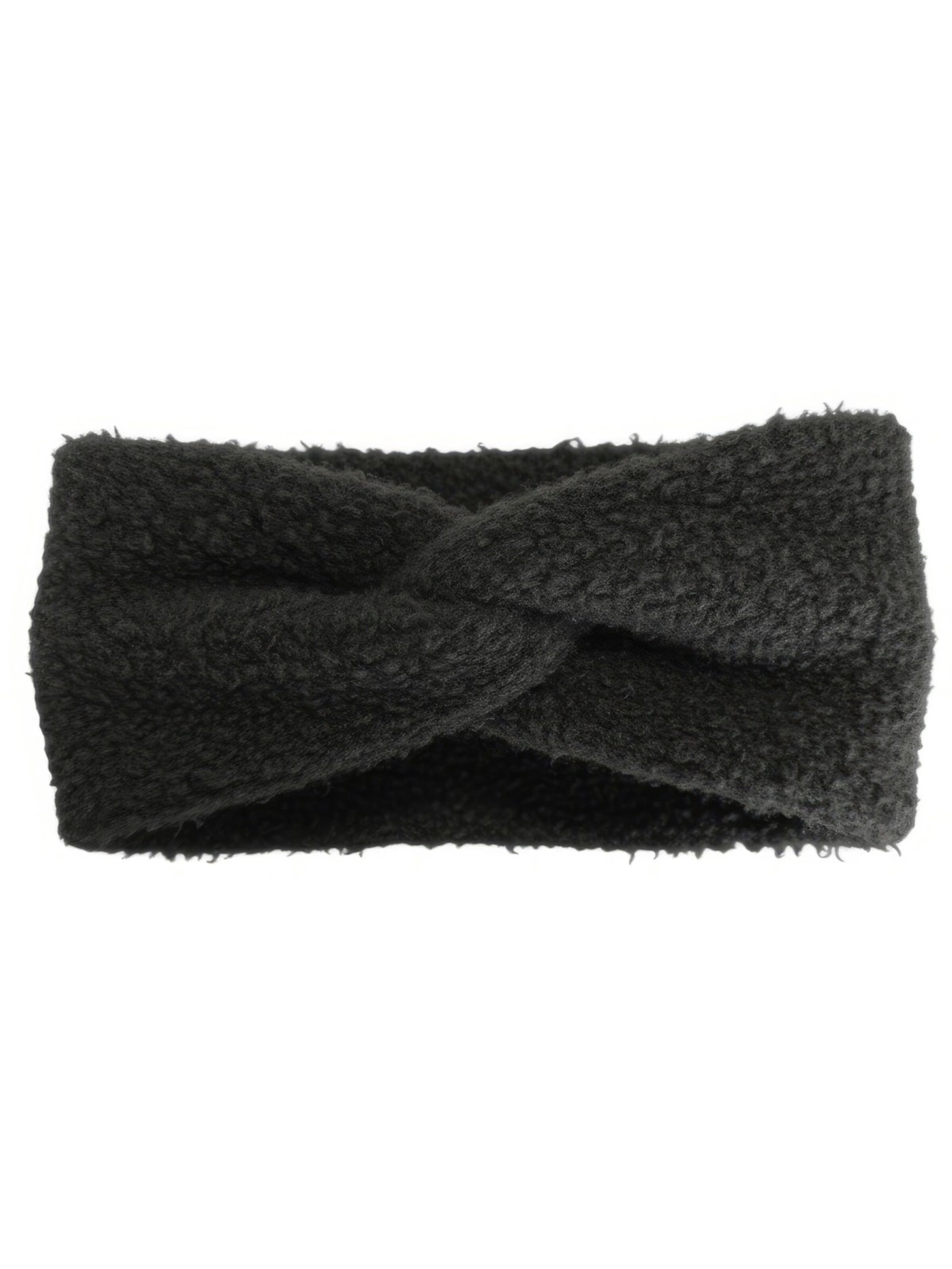 styleBREAKER Headband 'Stirnband in Teddyfell Optik' in Black